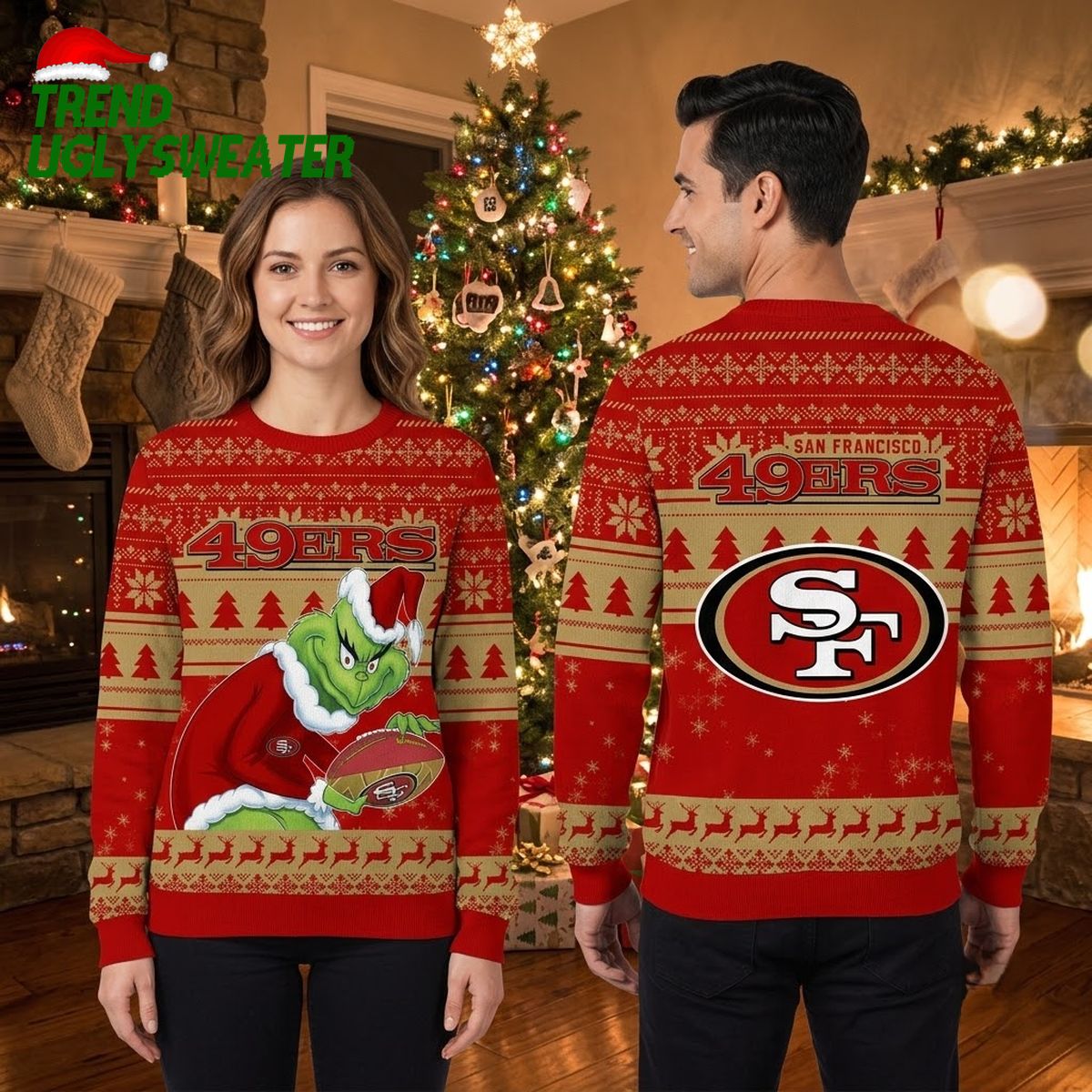 san francisco 49ers grinch playing football ugly christmas sweater san francisco 49ers grinch playing football ugly christmas sweater
