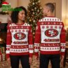 San Francisco 49ers Logo Snowflake And Reindeer Ugly Christmas Sweater 2 san francisco 49ers logo snowflake and reindeer ugly christmas sweater