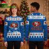 San Francisco 49ers Snowflake And Santa Sleigh Ugly Christmas Sweater 1 san francisco 49ers snowflake and santa sleigh ugly christmas sweater