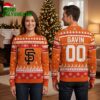san francisco giants custom name and number snowflake ugly christmas sweater