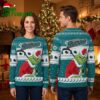 San Jose Sharks Grinch In Santa Hat With Hockey Stick Ugly Christmas Sweater 2 san jose sharks grinch in santa hat with hockey stick ugly christmas sweater