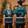 San Jose Sharks Santa Hat Shark Mascot Custom Name Ugly Christmas Sweater 2 san jose sharks santa hat shark mascot custom name ugly christmas sweater