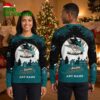 san jose sharks shark logo santa sleigh custom name ugly christmas sweater