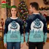 Seattle Kraken Logo Snowy Sleigh Personalized Name Ugly Christmas Sweater 2 seattle kraken logo snowy sleigh personalized name ugly christmas sweater