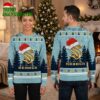 seattle kraken santa hat logo snowy forest ugly christmas sweater