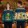seattle mariners grinch santa hat snowflake ugly christmas sweater