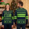Seattle Seahawks Logo Snowflake Pattern - Seahawks Fan Holiday Gift Ugly Christmas Sweater 1 seattle seahawks logo snowflake pattern seahawks fan holiday gift ugly christmas sweater
