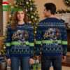Seattle Seahawks Rushing Hawk Football Player Ugly Christmas Sweater 1 seattle seahawks rushing hawk football player ugly christmas sweater