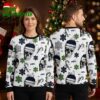 Seattle Seahawks Santa Hat Skulls Candy Canes Snowflakes Ugly Christmas Sweater 2 seattle seahawks santa hat skulls candy canes snowflakes ugly christmas sweater