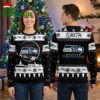 Seattle Seahawks Snowflake Logo Custom Name Ugly Christmas Sweater 2 seattle seahawks snowflake logo custom name ugly christmas sweater