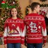st louis cardinals cardinal wearing santa hat ugly christmas sweater