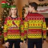 st louis cardinals logo yellow reindeer pattern ugly christmas sweater