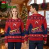 St Louis Cardinals Santa Hat Cardinal On Bat Ugly Christmas Sweater 1 st louis cardinals santa hat cardinal on bat ugly christmas sweater