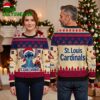 st louis cardinals stitch santa hat candy cane ugly christmas sweater