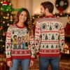 System Of A Down Cartoon Members Hand Print Artwork Red Green Border XMAS Collectors Edition Ugly Christmas Sweater 2 system of a down cartoon members hand print artwork red green border xmas collectors editi