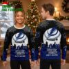 Tampa Bay Lightning Logo Santa Sleigh Custom Name Ugly Christmas Sweater 2 tampa bay lightning logo santa sleigh custom name ugly christmas sweater