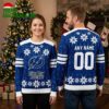 Tampa Bay Lightning Snowflake Jersey Custom Name And Number Ugly Christmas Sweater 1 tampa bay lightning snowflake jersey custom name and number ugly christmas sweater