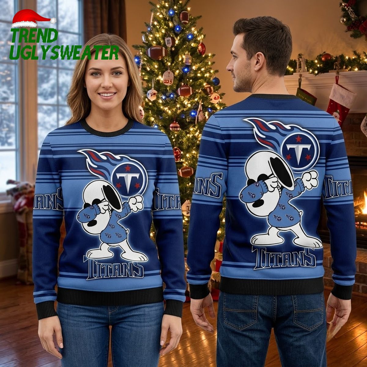 tennessee titans football dog graphic ugly christmas sweater tennessee titans football dog graphic ugly christmas sweater