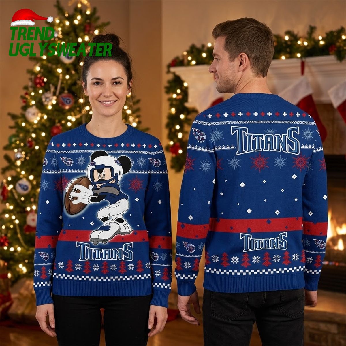 tennessee titans mickey mouse throwing football ugly christmas sweater tennessee titans mickey mouse throwing football ugly christmas sweater