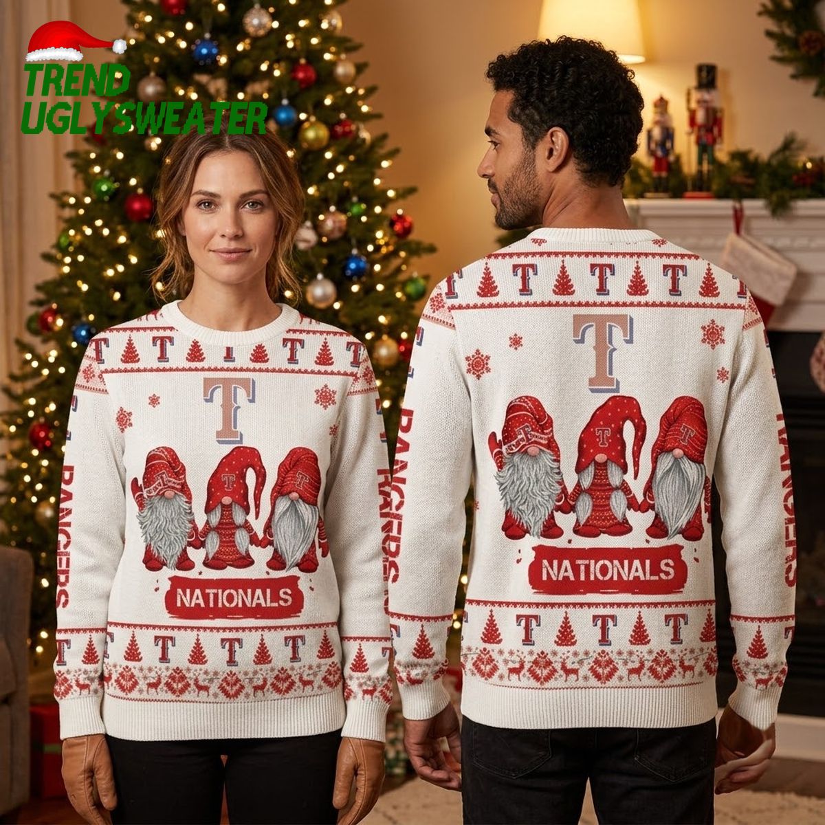 texas rangers christmas gnome trio nationals theme ugly christmas sweater texas rangers christmas gnome trio nationals theme ugly christmas sweater