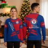 Texas Rangers Diagonal Stripes Ugly Christmas Sweater 2 texas rangers diagonal stripes ugly christmas sweater