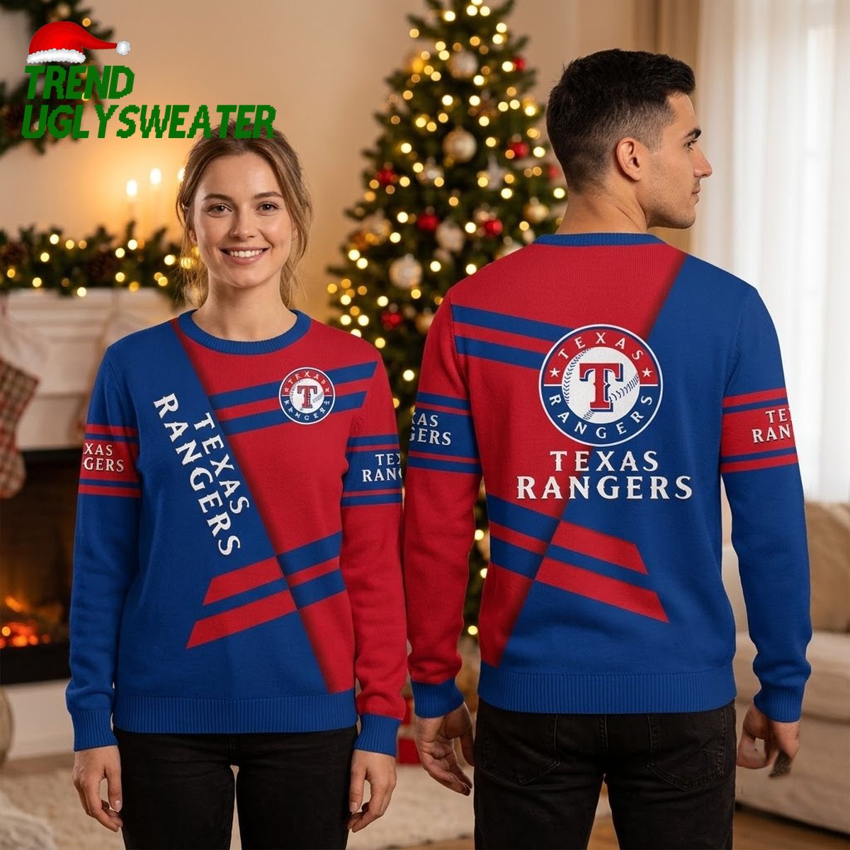 texas rangers diagonal stripes ugly christmas sweater texas rangers diagonal stripes ugly christmas sweater