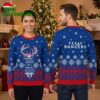 texas rangers reindeer and snowflakes ugly christmas sweater