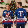 texas rangers santa dj turntables ugly christmas sweater