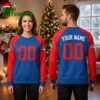 Toronto Blue Jays Custom Name And Number Ugly Christmas Sweater 1 toronto blue jays custom name and number ugly christmas sweater