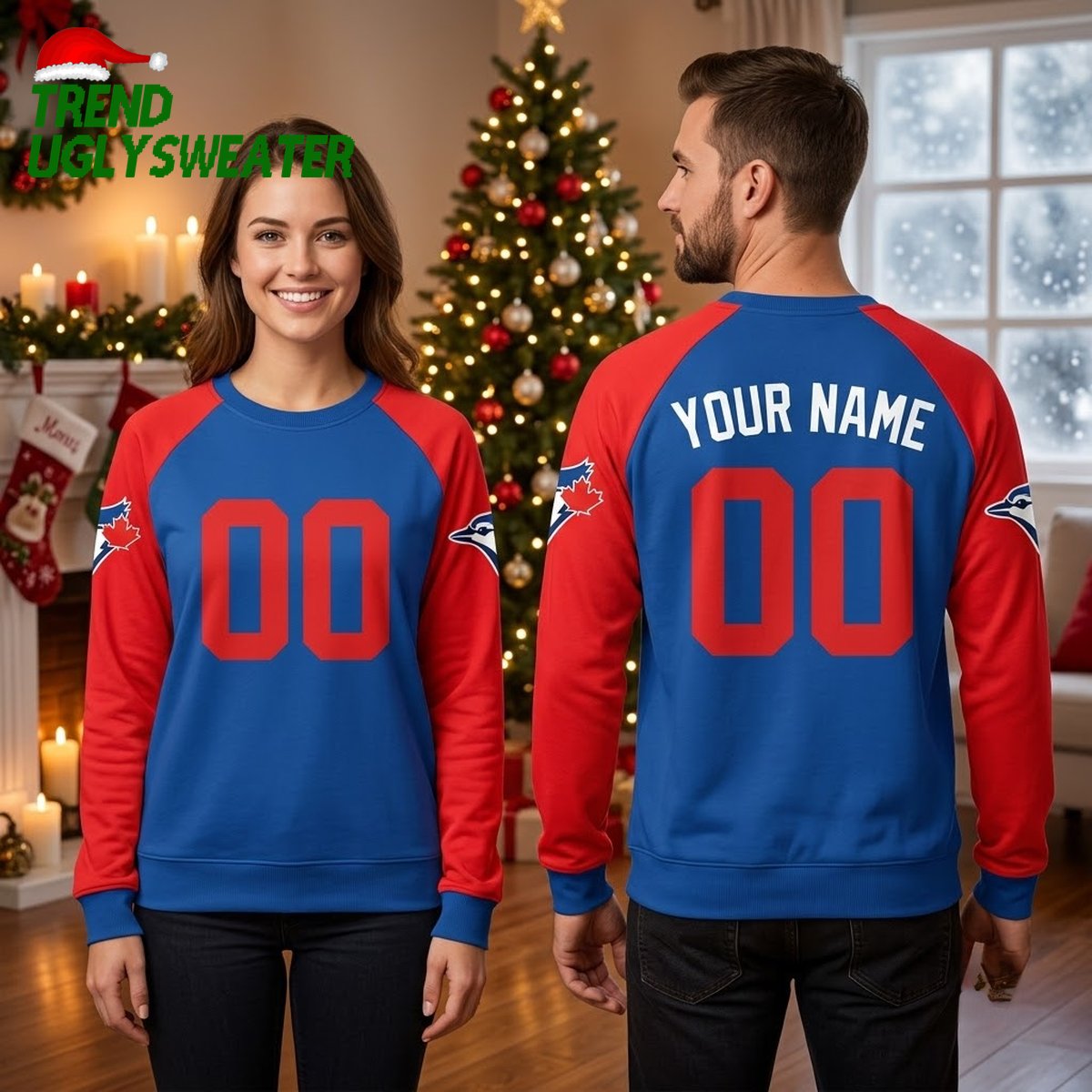 toronto blue jays custom name and number ugly christmas sweater toronto blue jays custom name and number ugly christmas sweater