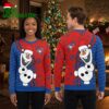 toronto blue jays olaf snowman santa hat snowflakes ugly christmas sweater