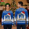 toronto blue jays santa hat logo ugly christmas sweater