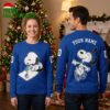 Toronto Blue Jays Snoopy Skating Custom Name And Number Ugly Christmas Sweater 2 toronto blue jays snoopy skating custom name and number ugly christmas sweater