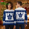 Toronto Maple Leafs Custom Name Maple Leaf Snowflake Blue And White Ugly Christmas Sweater 1 toronto maple leafs custom name maple leaf snowflake blue and white ugly christmas sweater