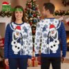 Toronto Maple Leafs Olaf Santa Hat Snowflake Blue And White Ugly Christmas Sweater 1 toronto maple leafs olaf santa hat snowflake blue and white ugly christmas sweater