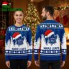 Toronto Maple Leafs Santa Hat Logo Snowflake Blue Ugly Christmas Sweater 1 toronto maple leafs santa hat logo snowflake blue ugly christmas sweater