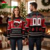 Toronto Raptors Santa Hat Logo Custom Name And Number Ugly Christmas Sweater 1 toronto raptors santa hat logo custom name and number ugly christmas sweater