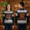 Washington Commanders Custom Name Snowflake Logo – Holiday Fan Gift Ugly Christmas Sweater 1 washington commanders custom name snowflake logo holiday fan gift ugly christmas sweater