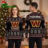 Washington Commanders Custom Name Snowflake Logo Ugly Christmas Sweater 2 washington commanders custom name snowflake logo ugly christmas sweater