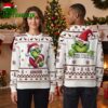 Washington Commanders Grinch Football Santa Hat Custom Name Ugly Christmas Sweater 2 washington commanders grinch football santa hat custom name ugly christmas sweater