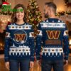 Washington Commanders Logo Snowy Village Ugly Christmas Sweater 2 washington commanders logo snowy village ugly christmas sweater
