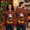 washington commanders mickey mouse santa hat pattern ugly christmas sweater