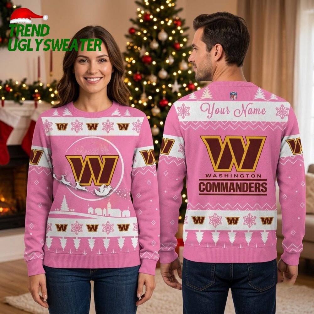 washington commanders snowflake name ugly christmas sweater