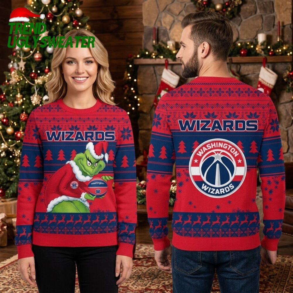 washington wizards grinch stealing basketball ugly christmas sweater